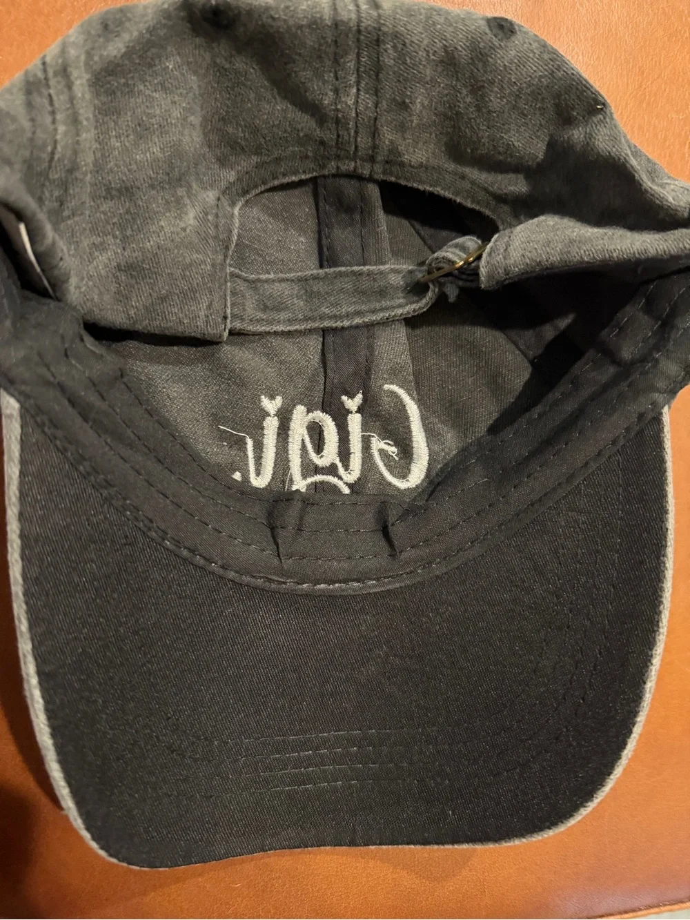 New! Gigi Embroidered Cap - Charcoal